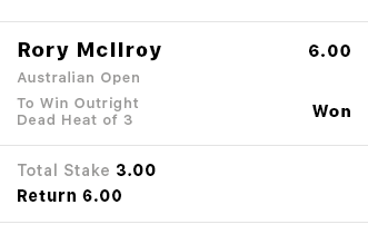 bet slip showing dead heat